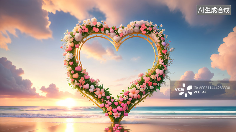 【AI数字艺术】碧海蓝天唯美婚礼背景图片素材