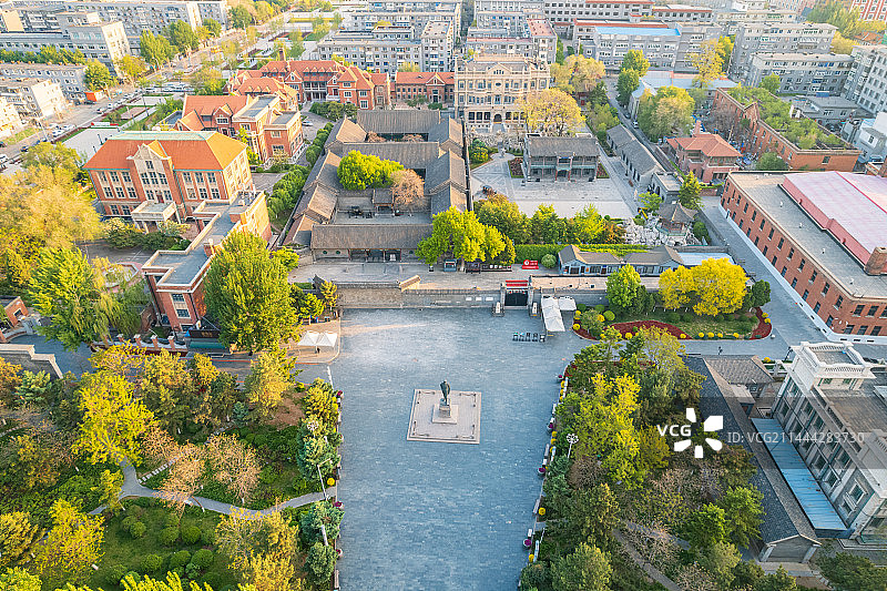 中国辽宁沈阳张氏帅府航拍图片素材