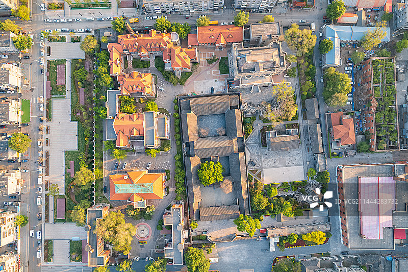 中国辽宁沈阳张氏帅府航拍图片素材