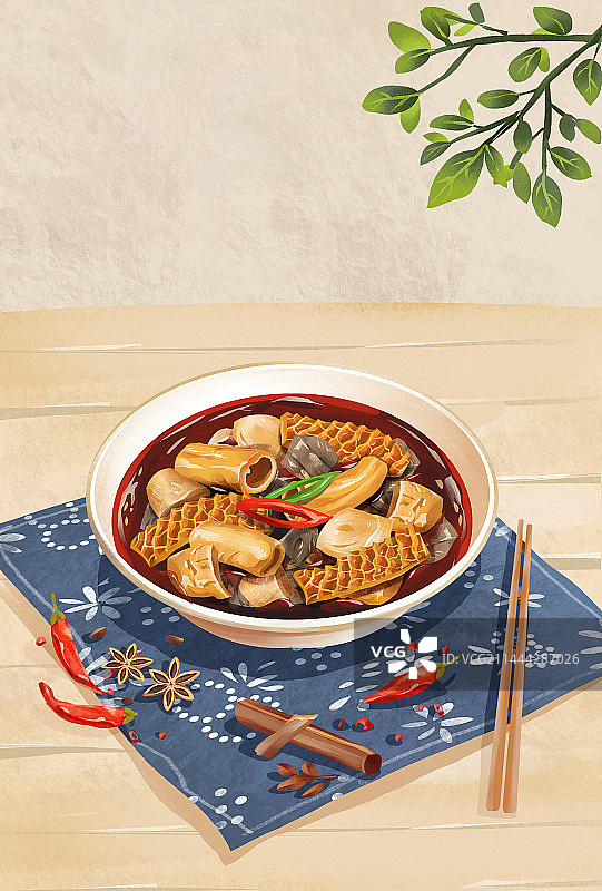 广东佛山城市特色美食牛杂碎图片素材