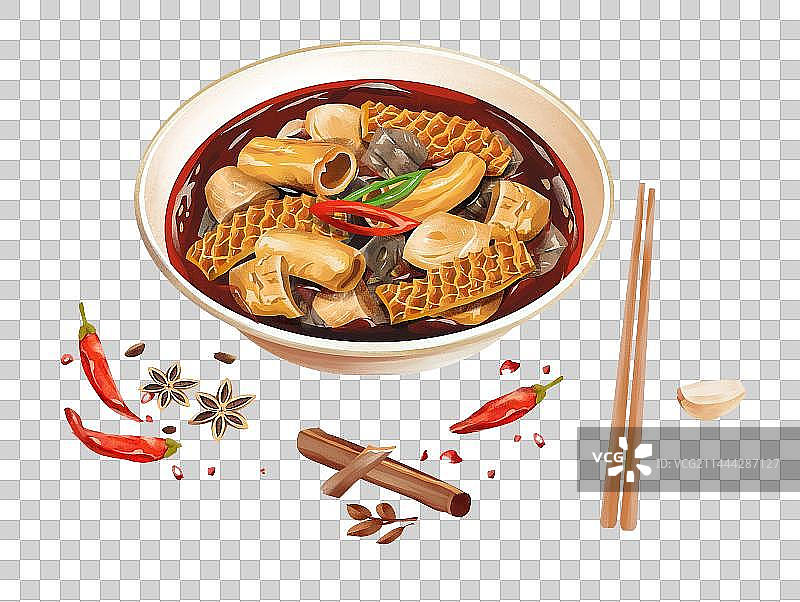 牛杂美食插画元素图片素材
