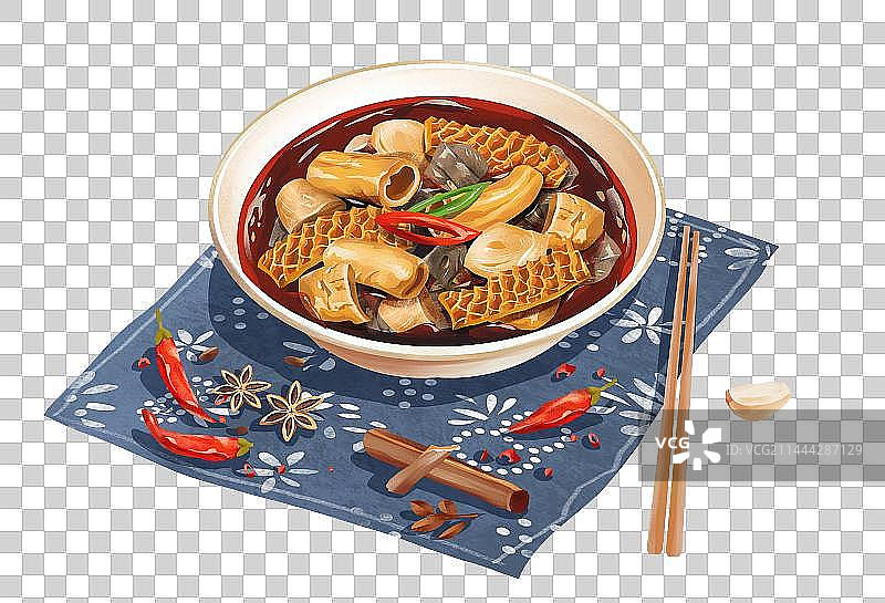 牛杂美食插画元素图片素材