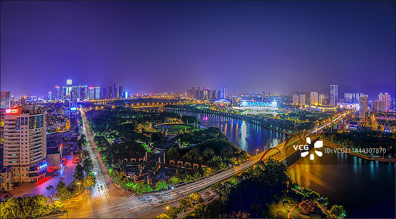 浙江义乌夜景风光图片素材
