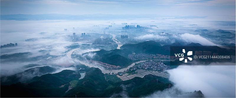 浙江金华永康城市云海图片素材