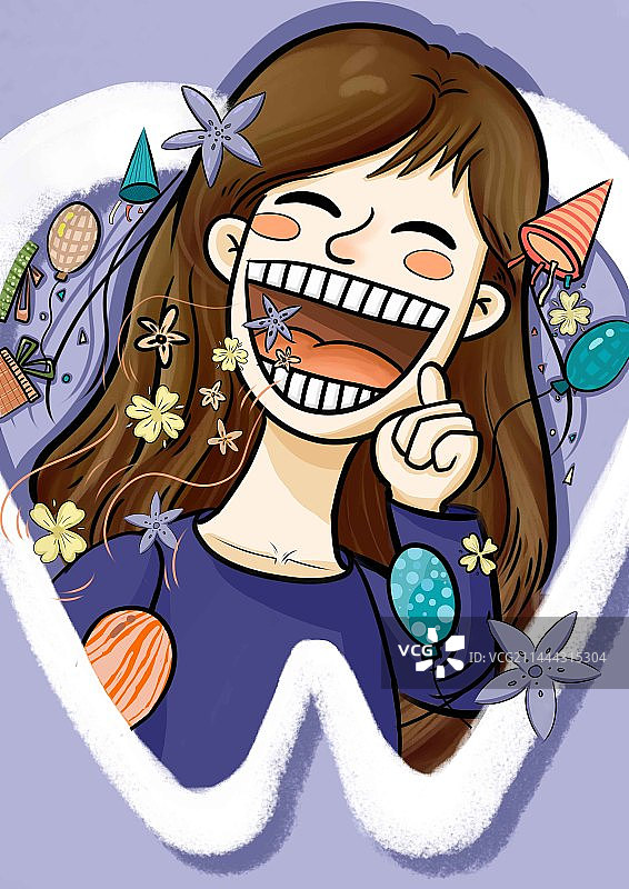 一口大白牙图片素材