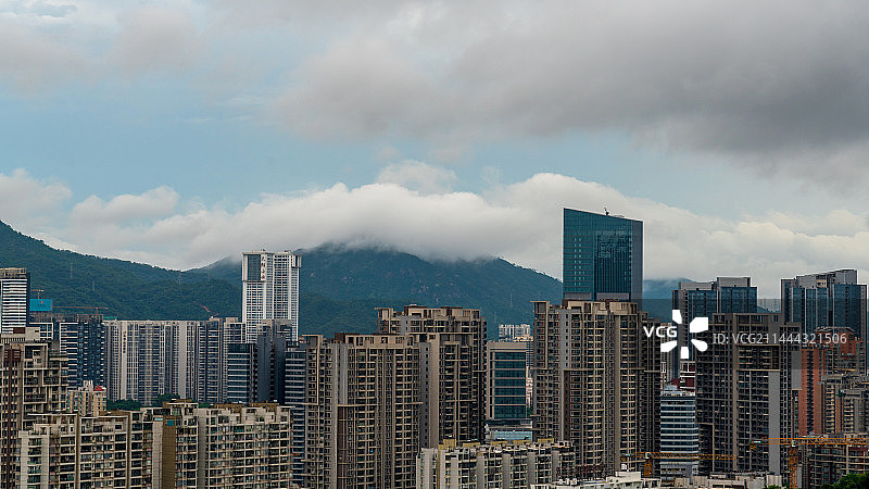 航拍视角下的珠海香洲区城市风光图片素材