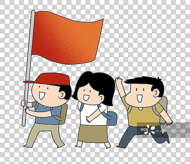 元素：春游，出游的孩子学生图片素材