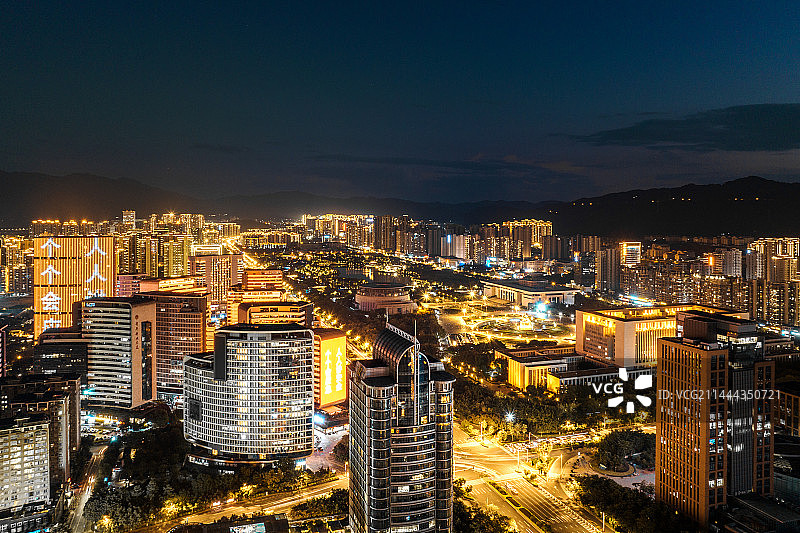 中国福建龙岩城市夜景图片素材