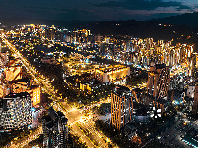 中国福建龙岩城市夜景图片素材