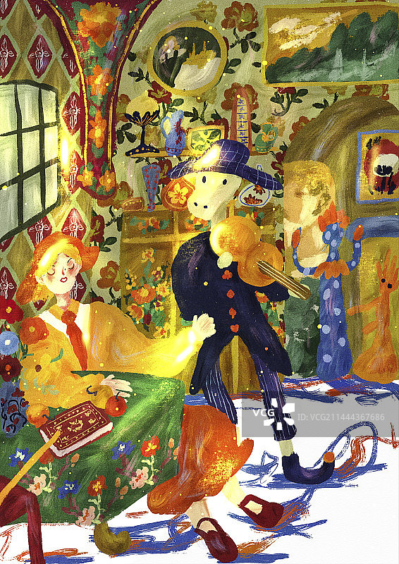 复古油画风格与古典装饰图片素材