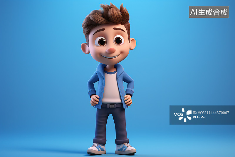 【AI数字艺术】蓝色背景下的玩具特写镜头图片素材