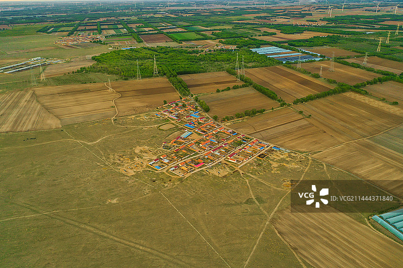 俯视北方农村图片素材