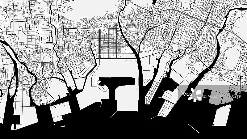 姬路市黑白城市海报地图图片素材