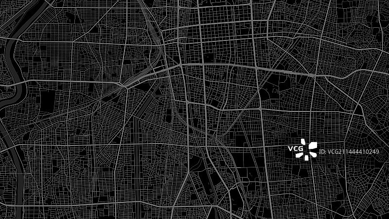 名古屋城市黑白海报地图图片素材