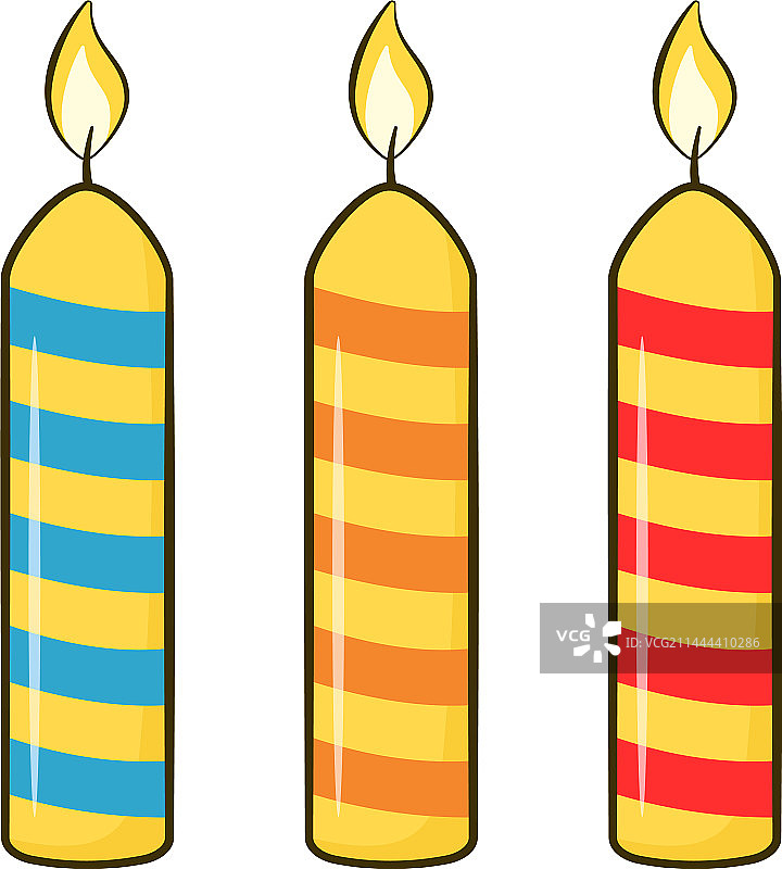 彩色生日蛋糕蜡烛组合图片素材