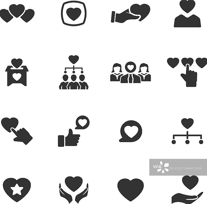 关爱图标黑色版本图片素材