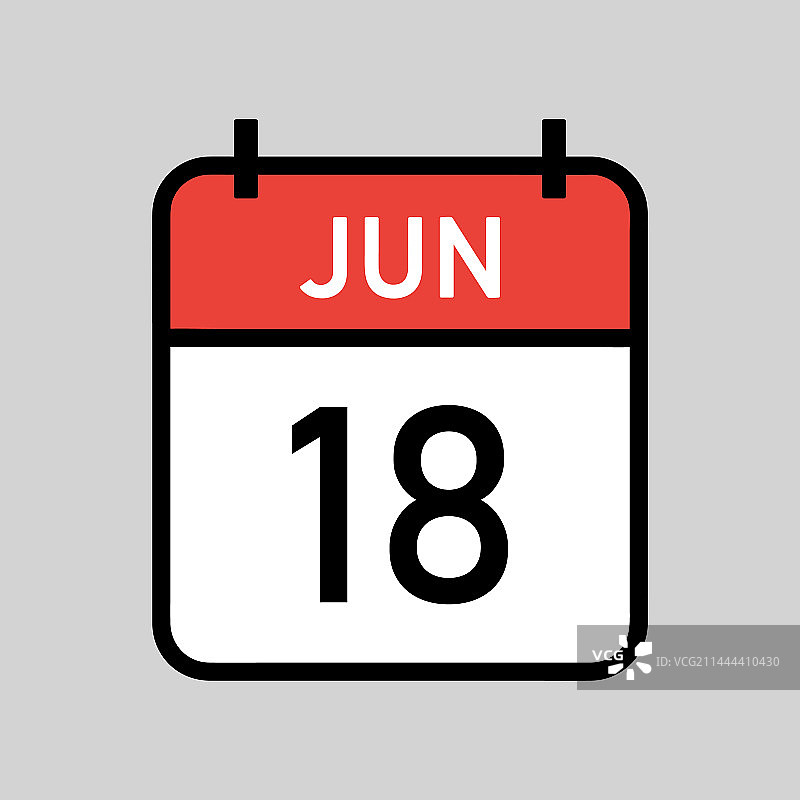 6月18日红白日历页图片素材