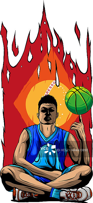 白色背景上的篮球运动员图片素材