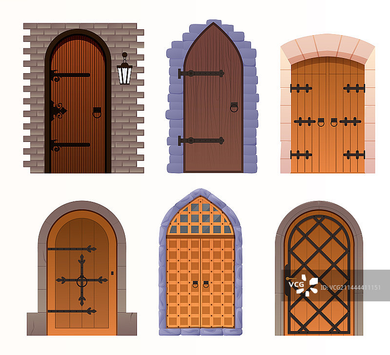 卡通中世纪城堡门图片素材