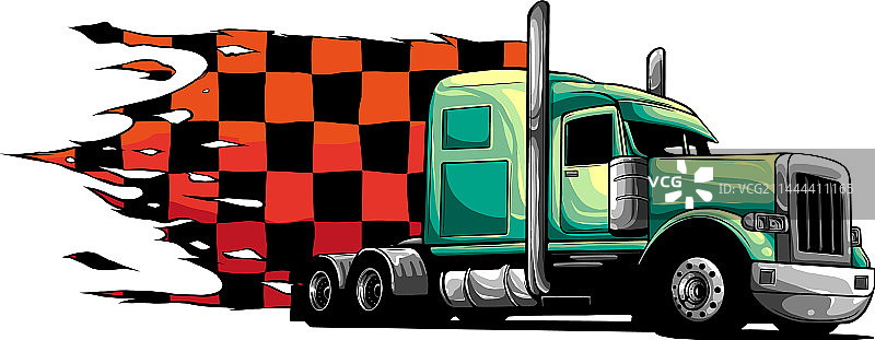 手绘半挂卡车车辆设计图片素材