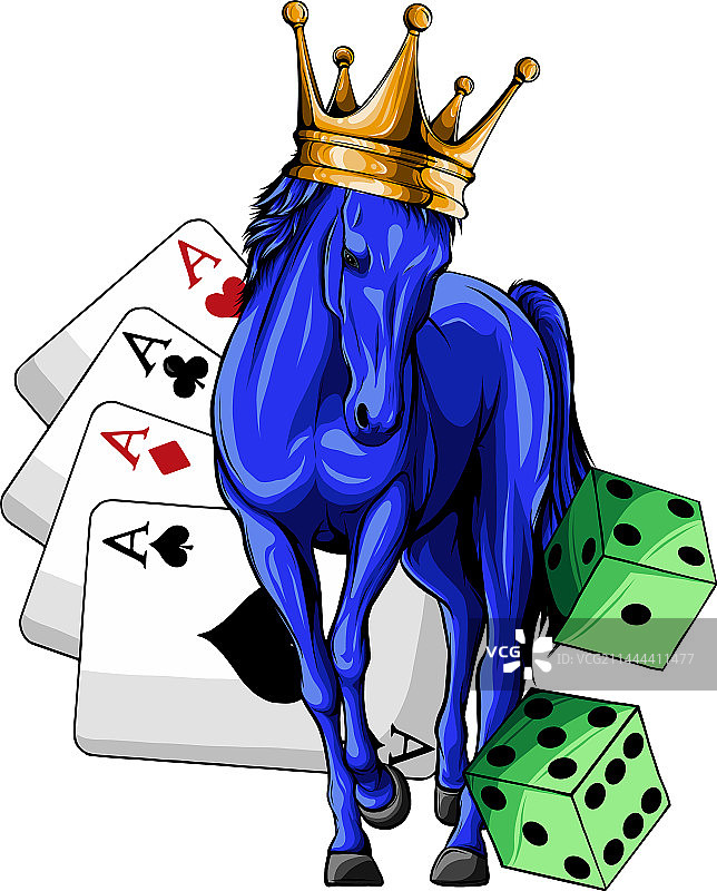 彩色手绘马图片素材