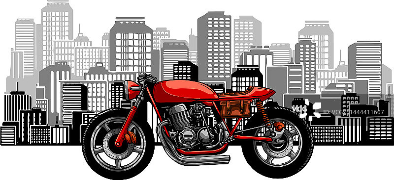 咖啡赛车摩托车设计图片素材