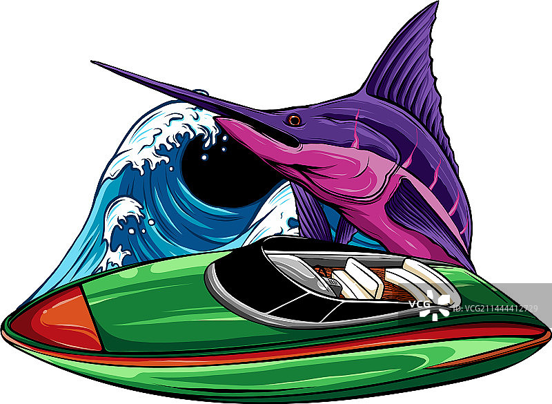 扁平风格的快艇图片素材