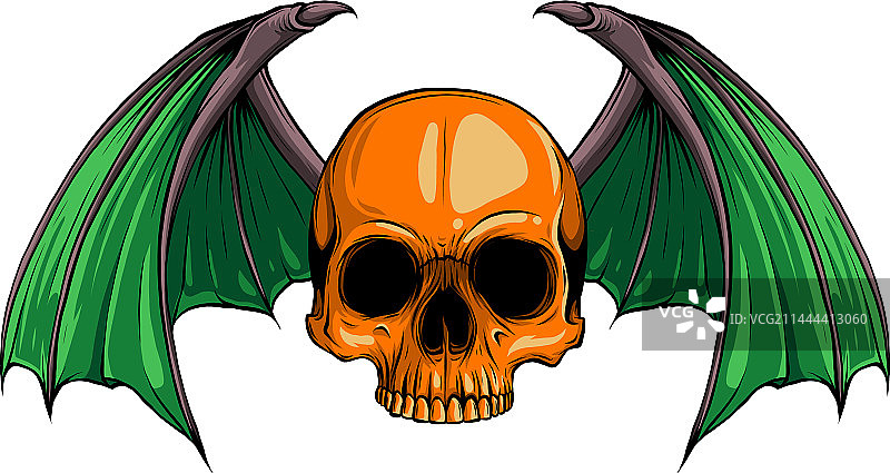 彩色人类头骨绘画图片素材