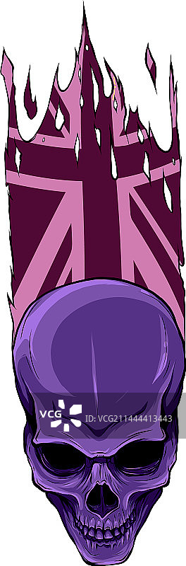 彩色人类头骨绘画图片素材