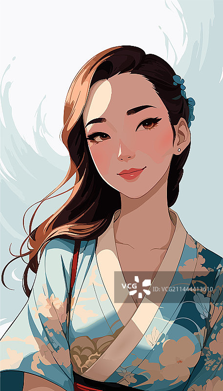 阳光下晒成小麦色的年轻微笑女性图片素材