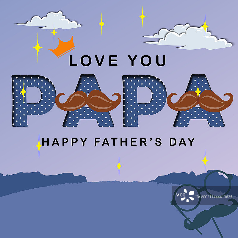 父亲节快乐剪纸图片素材