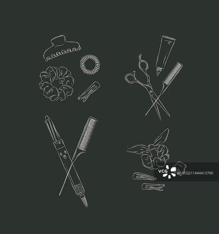 发型设计工具及配件图片素材
