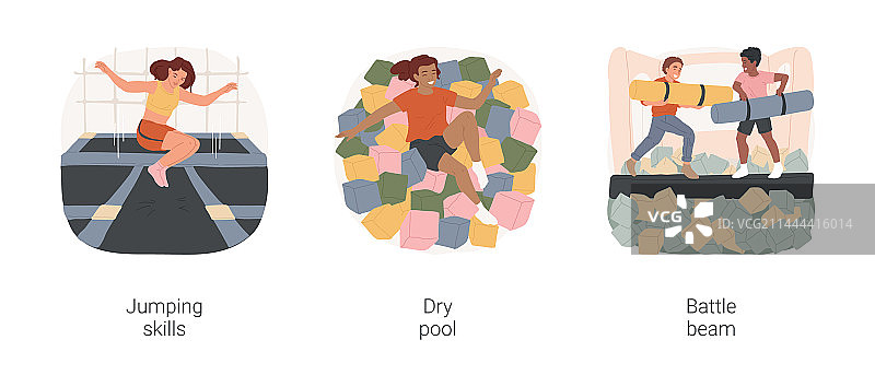 孤立的蹦床公园卡通图片素材