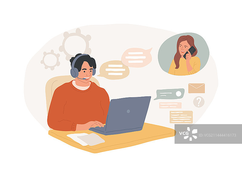 孤立的联系中心概念图片素材