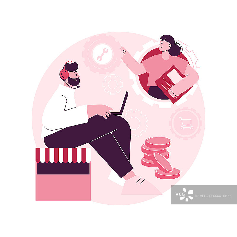 会话式销售抽象概念图片素材