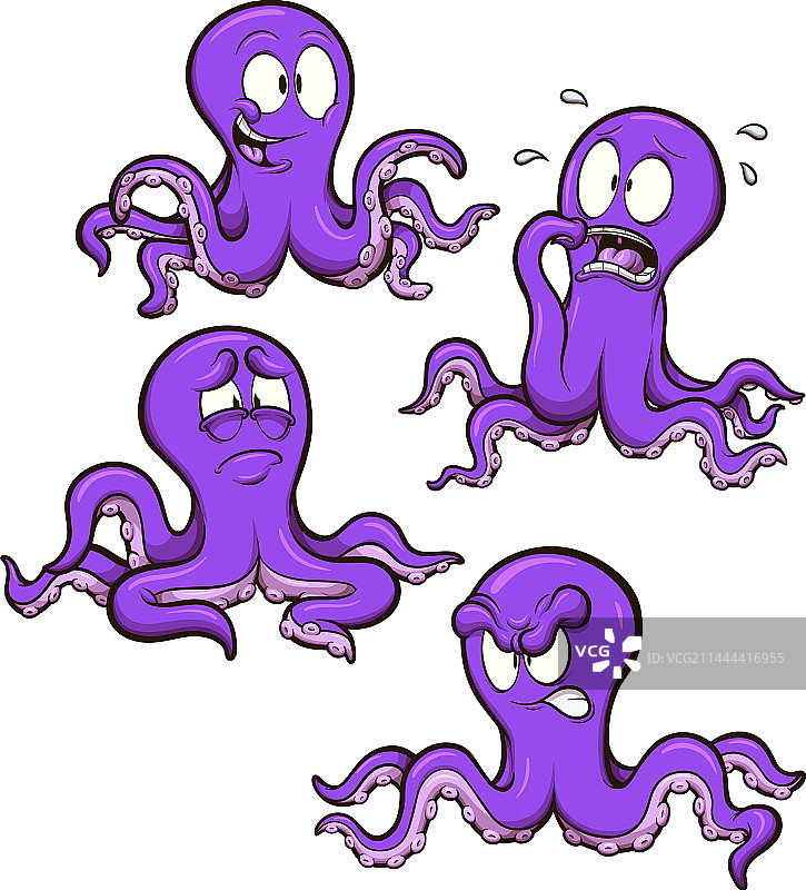 紫色章鱼套装图片素材