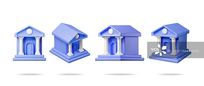 3D银行大楼建筑模型图片素材