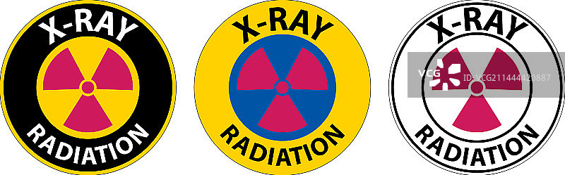 白色背景上的X射线辐射标志图片素材