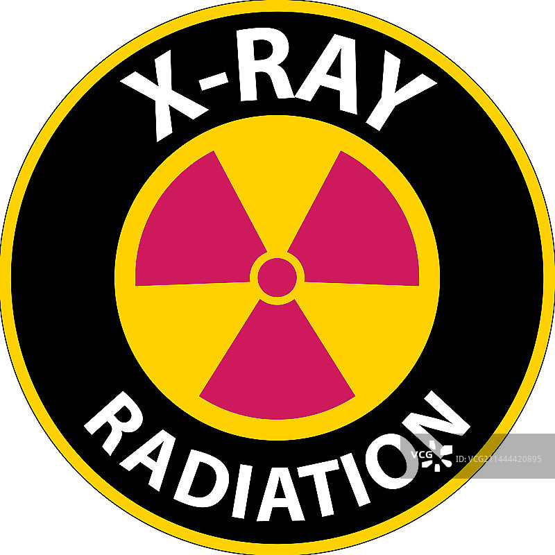 白色背景上的X射线辐射标志图片素材