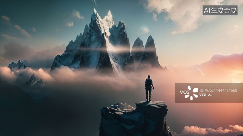 【AI数字艺术】山高人为峰图片素材
