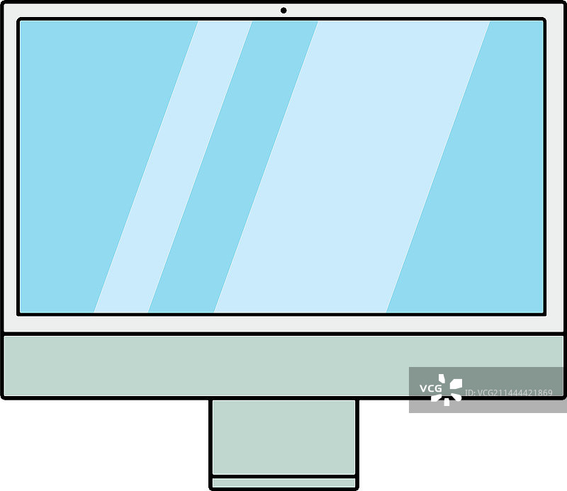 带空白屏幕的一体式电脑图片素材