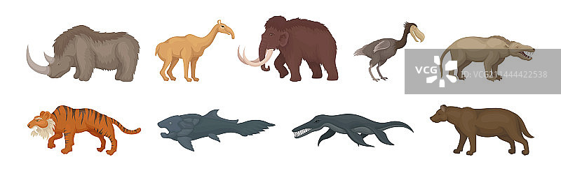 已灭绝的史前动物图片素材