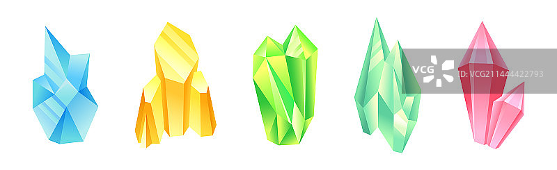 具有光泽表面的水晶宝石和矿物图片素材