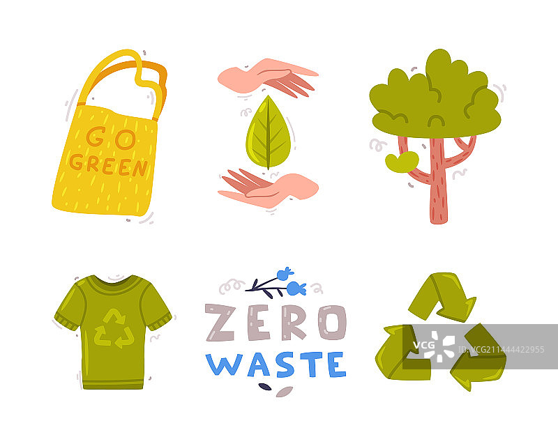 关爱地球：带有树木回收标志图片素材