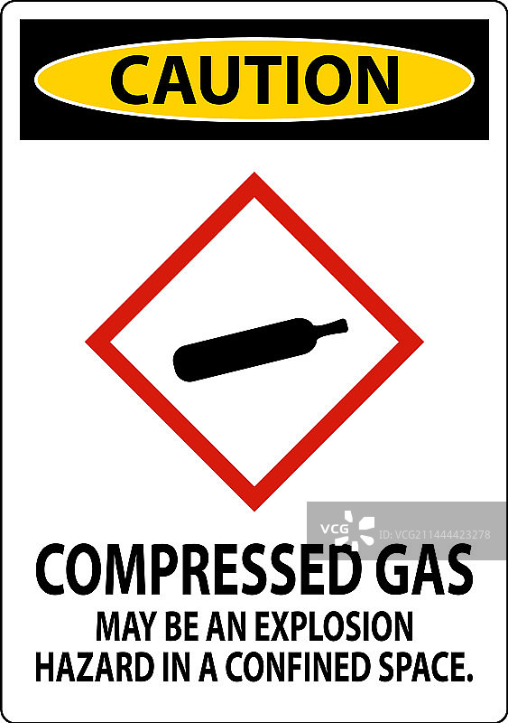 压缩气体GHS警告标志图片素材