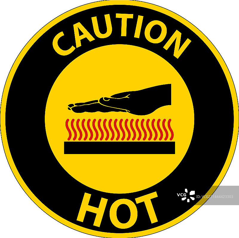 白色背景上的高温警示标志图片素材