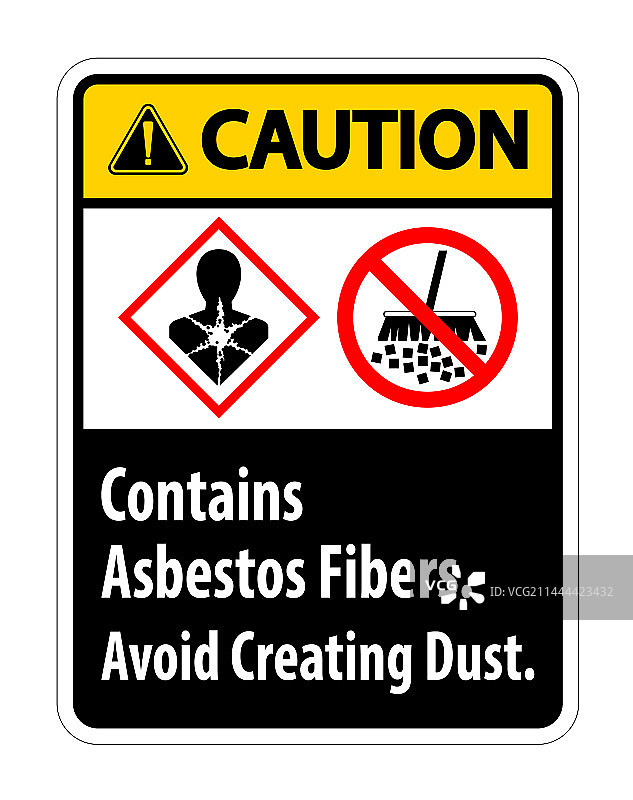 警告标签：含石棉纤维，请避免图片素材