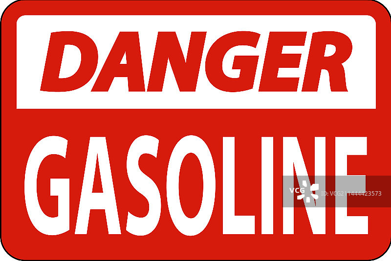 白色背景上的汽油符号危险标志图片素材
