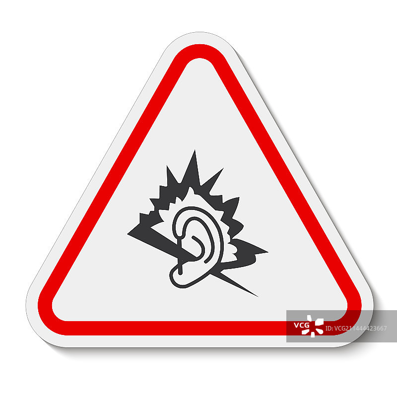 白色背景上的噪音符号标志图片素材