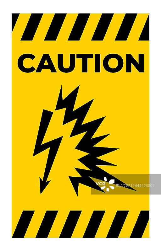 白色背景上的电弧警告标志图片素材